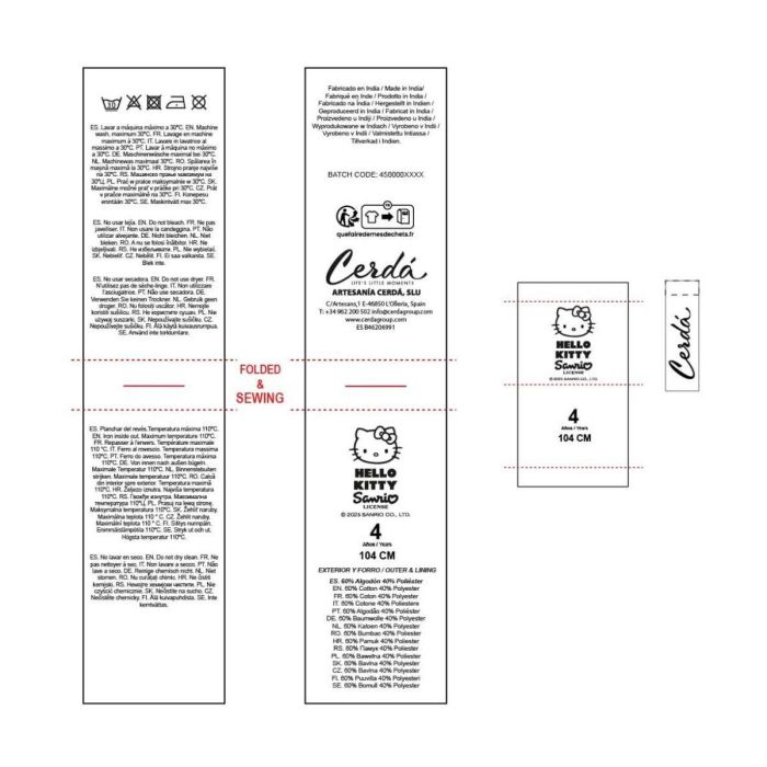 Sweat-shirt à capuche fille Hello Kitty Gris 42 4