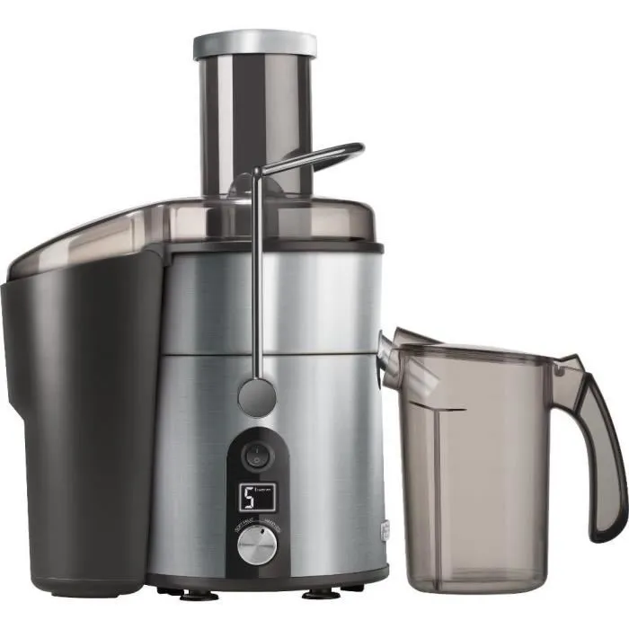 Sencor Centrifugeuse SJE 5050SS - 1200 W, 5 Vitesses, Tube 75 mm pour Jus Frais - Couvercle Transparent et Sécurité