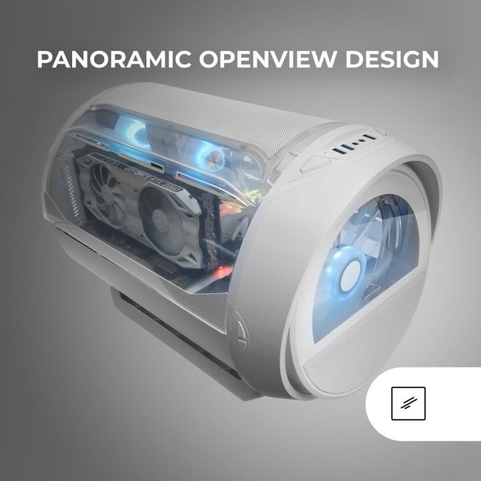 Boîtier ATX semi-tour Mars Gaming MCCYLONW Blanc 6