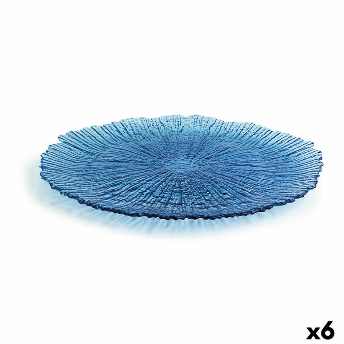 Assiette plate Quid Mar de Viento Bleu verre (Ø 32 cm) (Pack 6x) 2
