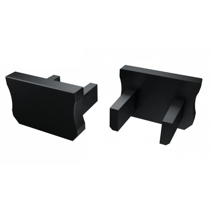 Bouchon de terminaison pour profil type X, plastique inox avec trou 2 Bouchon de terminaison pour profil type X, plastique inox avec trou 2