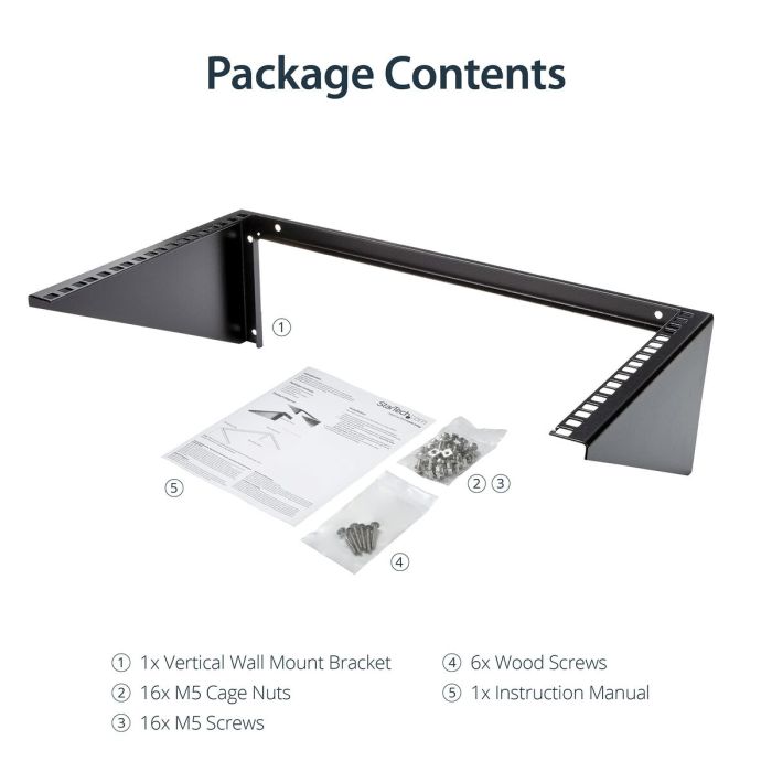 Support Startech RK619WALLV Noir Acier 2 Support Startech RK619WALLV Noir Acier 2