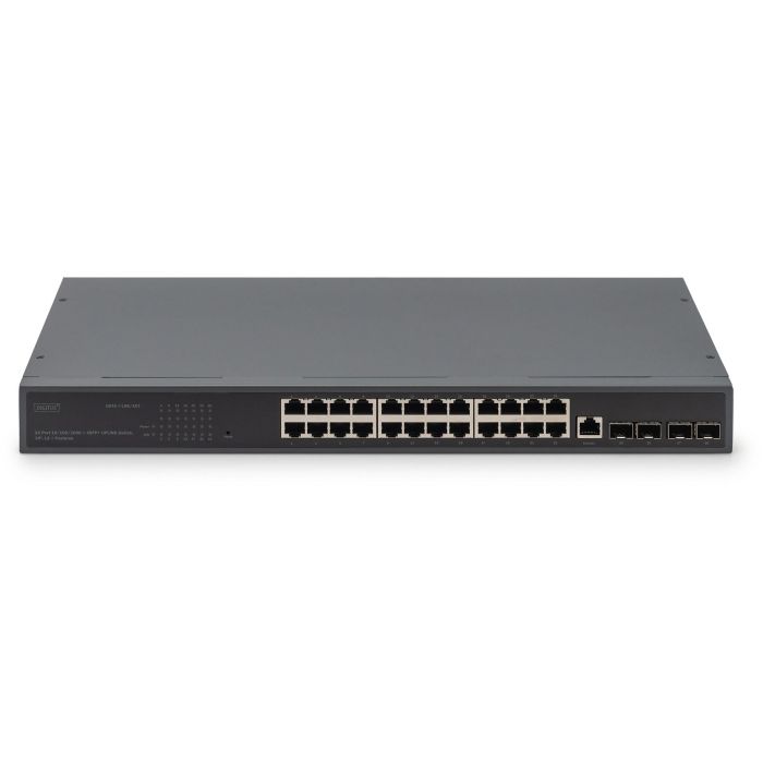 DIGITUS Switch 19" 24-Port +4x SFP+Gigabit managed schwarz 1