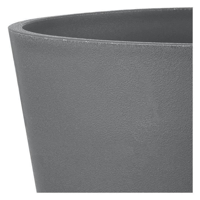 DEROMA Pot de fleurs Origin - 57,5 x 48 cm  - 85 L - A roulettes - Gris 3