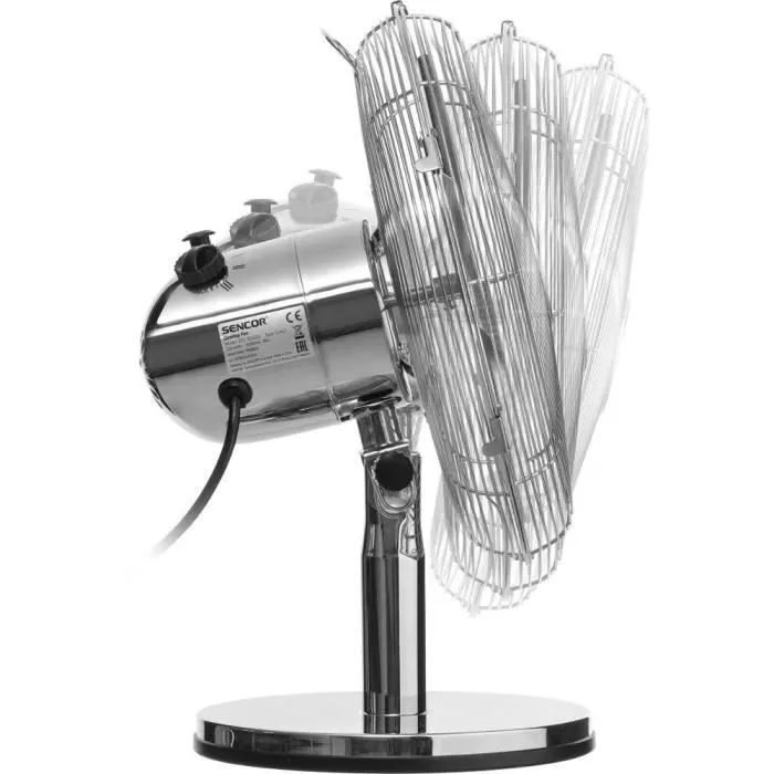 Sencor SFE 3040SL - Ventilateur de bureau 30 cm, 3 vitesses, oscillation 90°, inclinaison réglable, 35 W, argenté Sencor SFE 3040SL - Ventilateur de bureau 30 cm, 3 vitesses, oscillation 90°, inclinaison réglable, 35 W, argenté