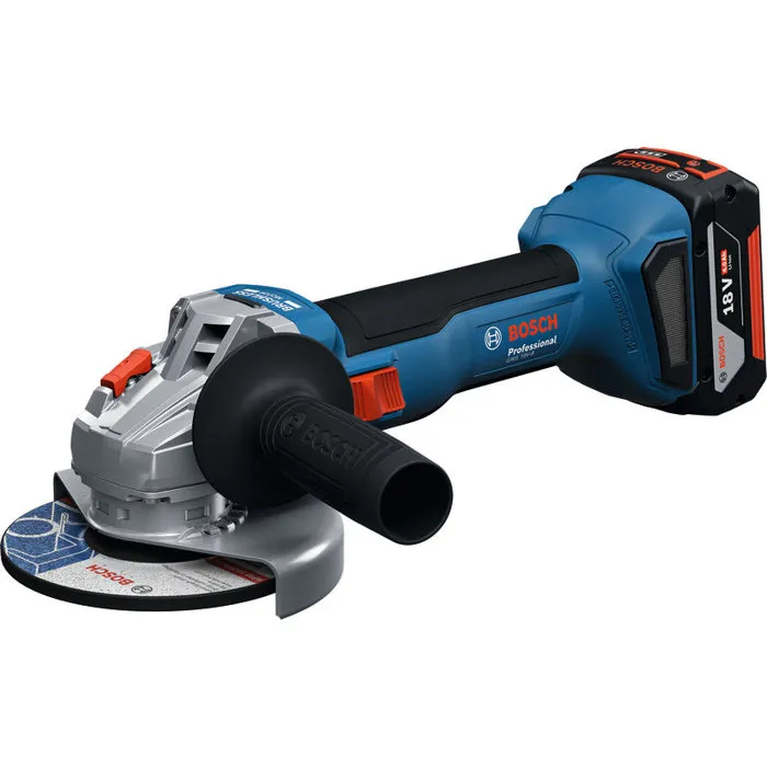 Bosch Professional Meuleuse d'angle sans fil 125 mm GWS 18V-8 (réf. 06019N9002) avec 2 batteries 18V 4.0Ah, chargeur et coffret L-Boxx Bosch Professional Meuleuse d'angle sans fil 125 mm GWS 18V-8 (réf. 06019N9002) avec 2 batteries 18V 4.0Ah, chargeur et coffret L-Boxx