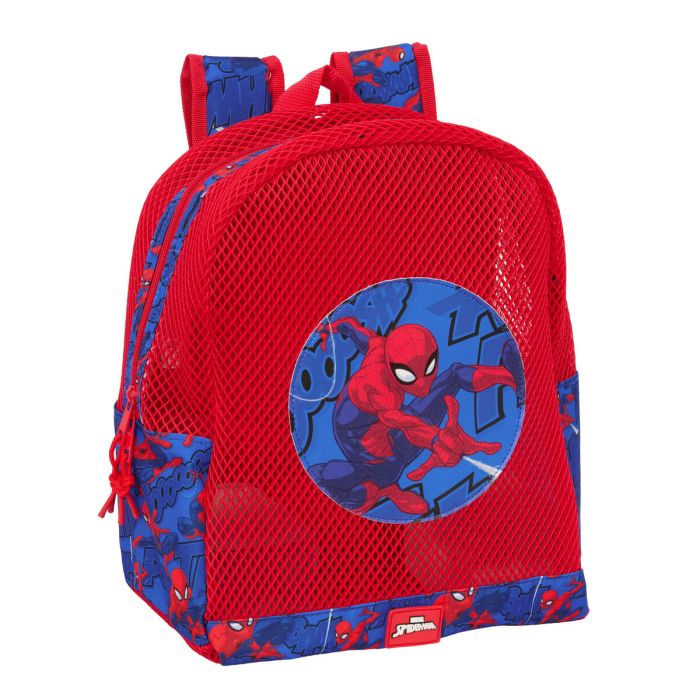 Sac à dos de plage Spider-Man Bleu Rouge 30,5 x 24 x 18 cm Enfant