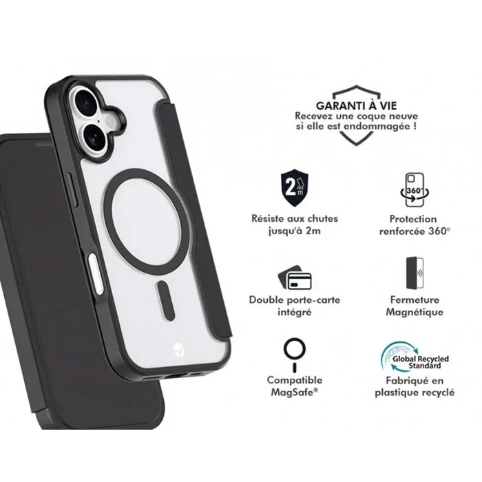 Force Case Etui Folio Noir pour iPhone 17 avec MagSafe - Protection complète et design raffiné