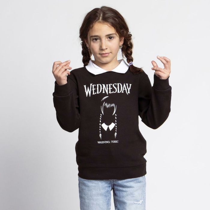 Sweat sans capuche enfant Wednesday Gris foncé 4
