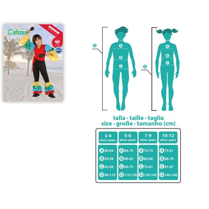 Déguisement Rumbero Enfant Multicolor 5-6 Ans - Costume Carnaval Fiesta Latino