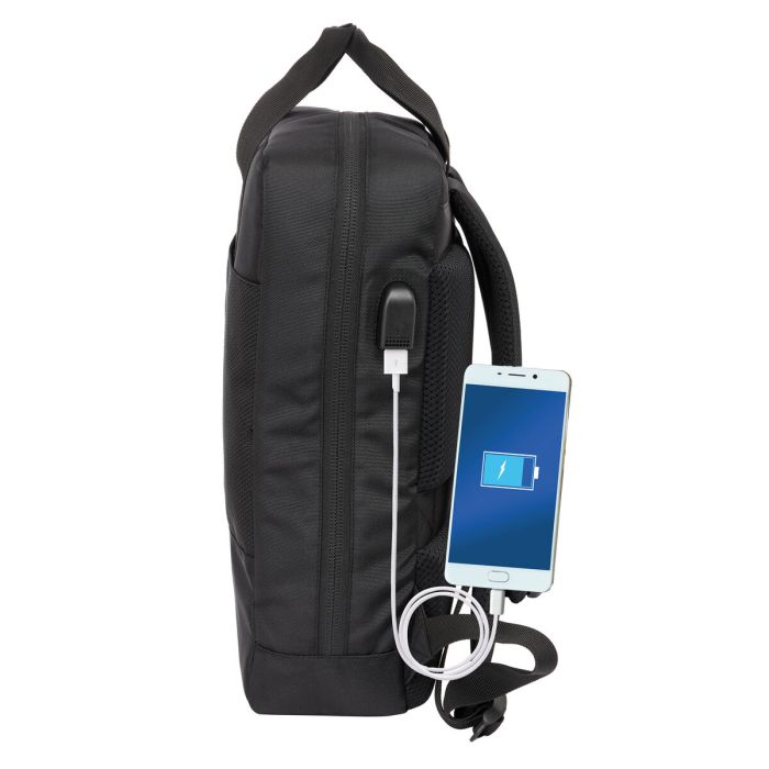 Sacoche pour Portable Real Madrid C.F. Premium Noir 29 x 39 x 11 cm 13,3" 3