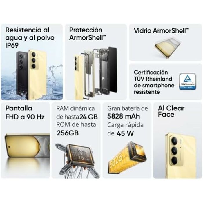 Smartphone Realme C75 8-128 GD Octa Core 8 GB RAM 128 GB Or 6,72" 6 Smartphone Realme C75 8-128 GD Octa Core 8 GB RAM 128 GB Or 6,72" 6