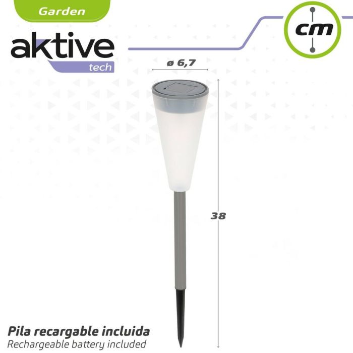 Borne de jardin solaire Aktive Plastique 6,7 x 39 x 6,7 cm (24 Unités) 1