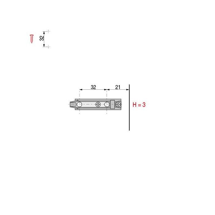 Base Recta Zmk Clip 3R H3 Titanio Salice 1
