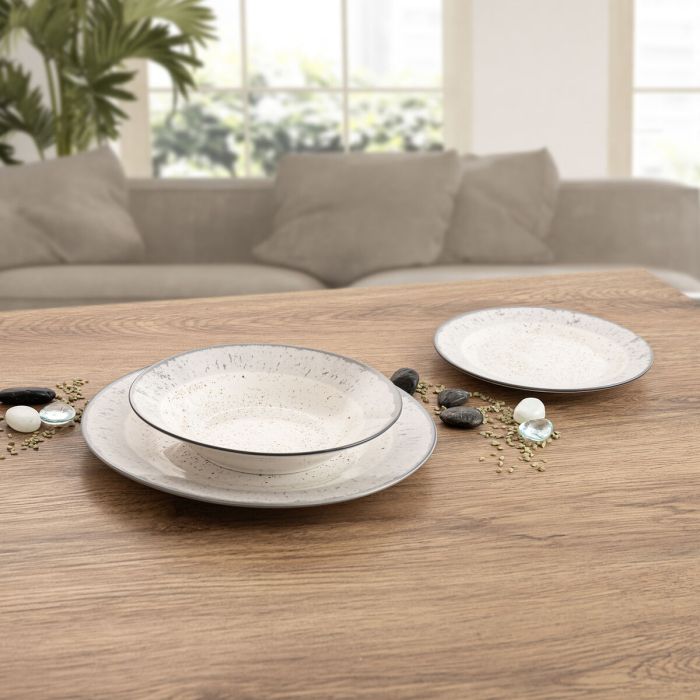 Assiettes Quid Faro Blanc Céramique 18 Pièces 6 Assiettes Quid Faro Blanc Céramique 18 Pièces 6