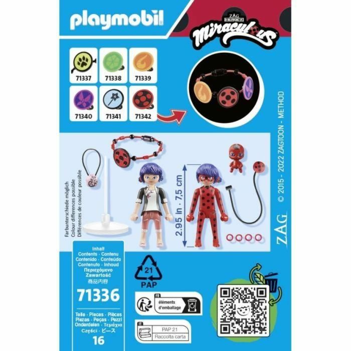 Playset Playmobil 71336 Miraculous: Marinette & Ladybug 16 Pièces 2