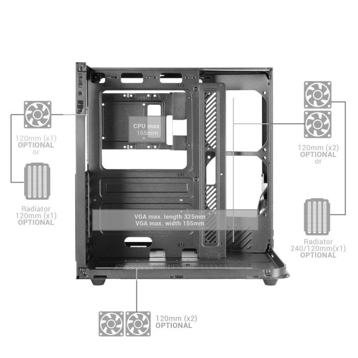 Boîtier ATX semi-tour Mars Gaming MCINFINIOLITEW Blanc 4
