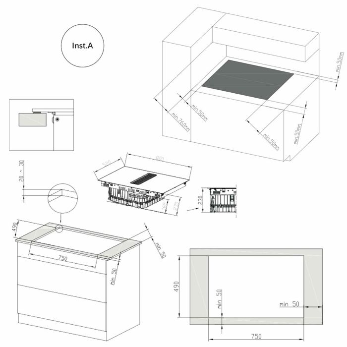 Plaque à induction avec extracteur intégré Cecotec Bolero Squad IH 4800 TotalFlex80 7400 W 3