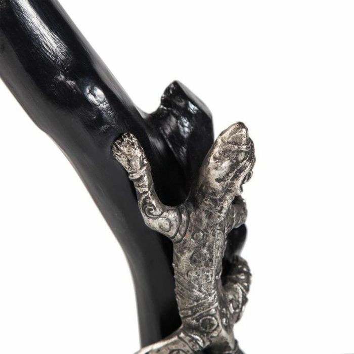 Figurine Décorative Alexandra House Living Noir Argenté Lézard 17 x 32 x 13 cm 2