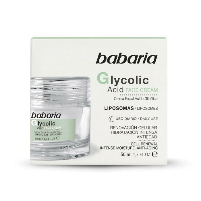Babaria Crème Visage Acide Glycolique Renouvellement Cellulaire 50 ml