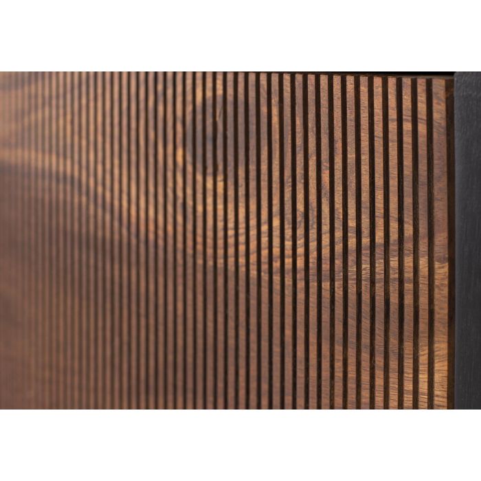 Giner y Colomer Meuble TV Moderne en Palissandre et Bois de Manguier avec 2 Portes et 2 Espaces de Stockage, Pieds en Métal, 150 cm x 50 cm x 40 cm, Noir et Marron 5