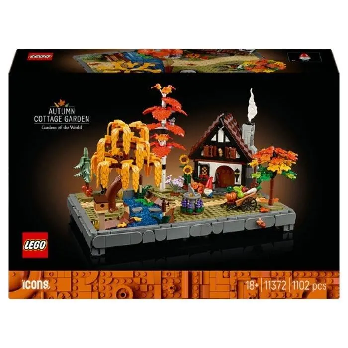 LEGO Icons 11372 - Set de Construction Adulte Le Jardin d'Automne, Maquette Miniature Décorative pour Maison ou Bureau