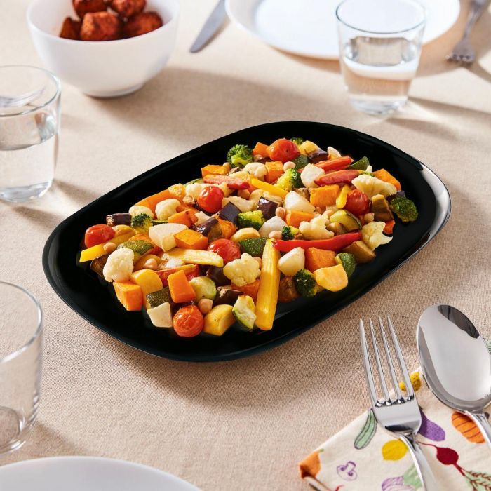 Fuente Rectangular Vidrio Diwali Negro Luminarc 35x24 cm 2