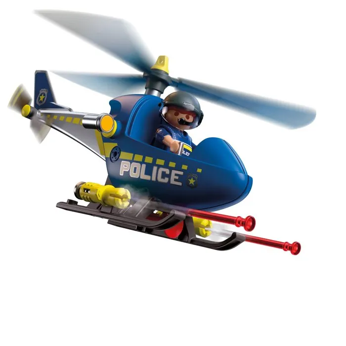 Playmobil 72080 Hélicoptère de Police - Jouet Figurine pour Enfants avec Missions et Aventures de Secours