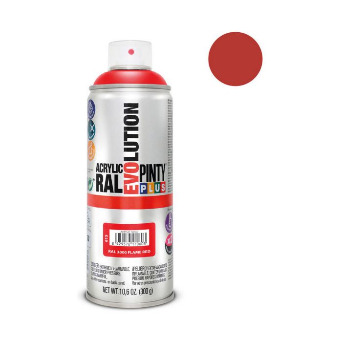 Peinture en spray Pintyplus Evolution RAL 3000 400 ml Flame Red 1 Peinture en spray Pintyplus Evolution RAL 3000 400 ml Flame Red 1