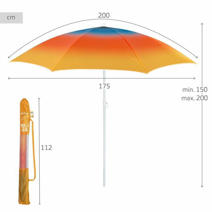 Parasol de plage Aktive Multicouleur 200 x 200 x 200 cm (6 Unités) 3