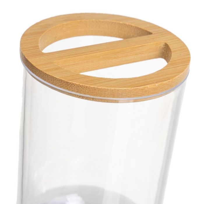Ensemble de Bain Transparent Naturel Bambou polystyrène 17 x 9,5 x 19 cm