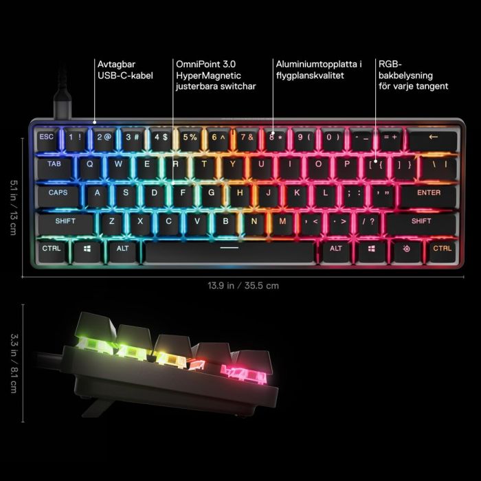 Clavier SteelSeries 64913 Noir Qwerty US 13
