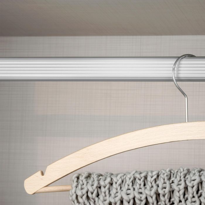 Emuca Lot de 2 rails de 0,75 m avec supports, Aluminium et Zamak, Anodisé mat 1