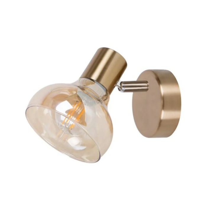 RABALUX Holly Spot 1xE14 IP20 RAB-5546 - Luminaire d'intérieur en verre ambré et métal doré antique, 40W max 0
