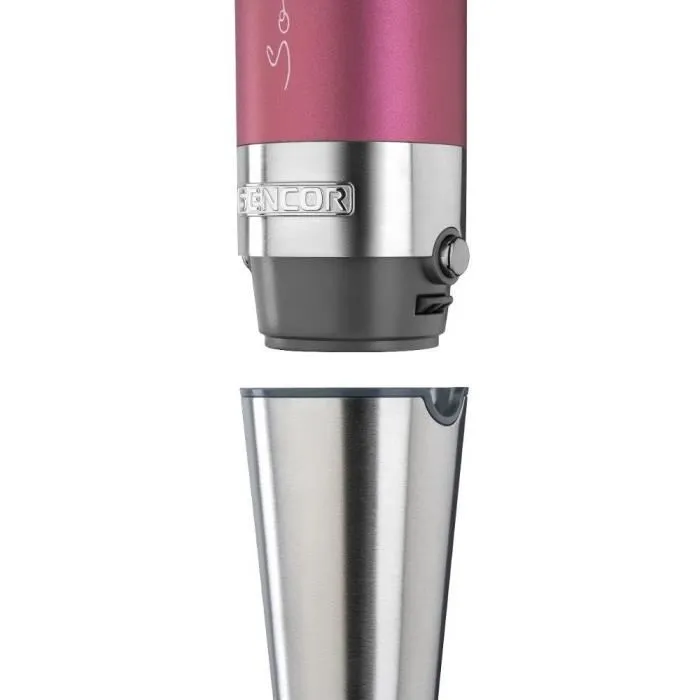 Sencor SHB 5604RD-EUE3 Mixeur Plongeant 4 en 1, 1200 W, Lames Titane QuadBlade, Moteur Silencieux, Accessoires Inox (Gobelet 800 ml, Hachoir, Fouet)