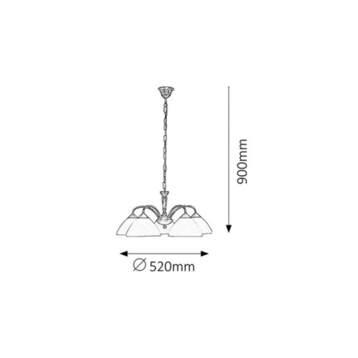 Rabalux Lampe Suspendue Regina 5xE14 IP20 Métal Laiton Écrans Crème Style Classique [RAB-8175] 1