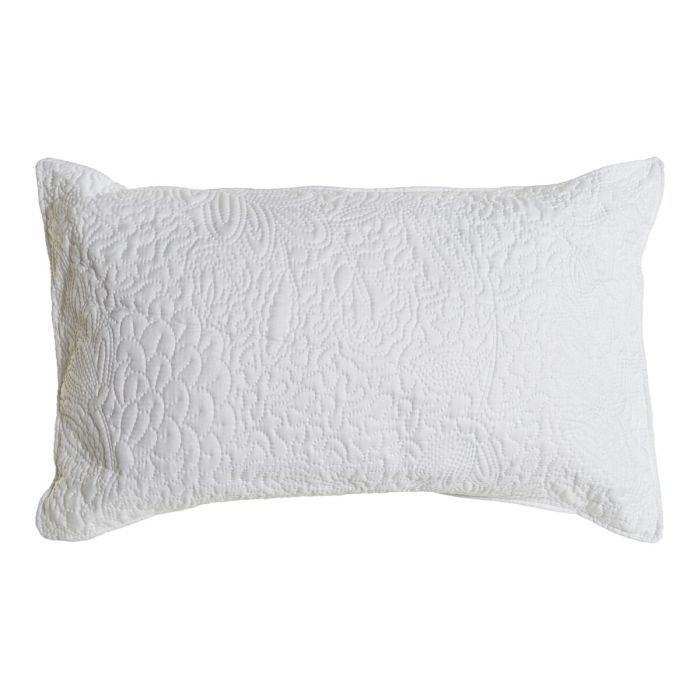 Coussin DKD Home Decor Blanc Polyester Floral 60 x 10 x 40 cm