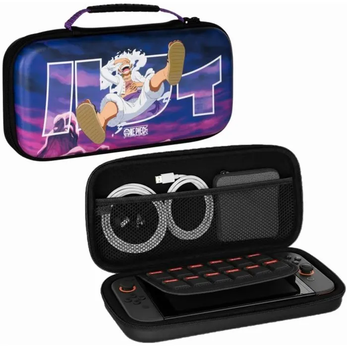 Konix Housse de transport et protection Nintendo Switch 2, OLED et Switch classique - Compartiments cartouches et accessoires - Motif One Piece Luffy Gear 5 Violet Konix Housse de transport et protection Nintendo Switch 2, OLED et Switch classique - Compartiments cartouches et accessoires - Motif One Piece Luffy Gear 5 Violet