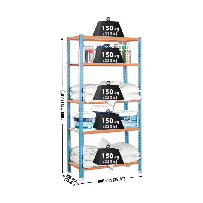 Étagère Simon Rack Maderclick 5/400 750 kg Métal 5 Etagères Contre-plaqué (180 x 90 x 40 cm) 2