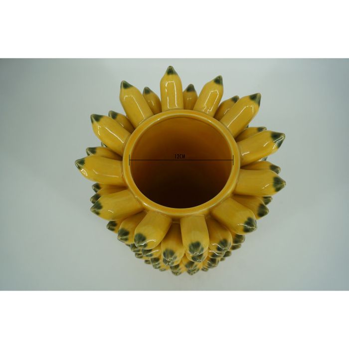 Vase Home ESPRIT Jaune Vert Céramique Tropical 28 x 28 x 40 cm 1 Vase Home ESPRIT Jaune Vert Céramique Tropical 28 x 28 x 40 cm 1