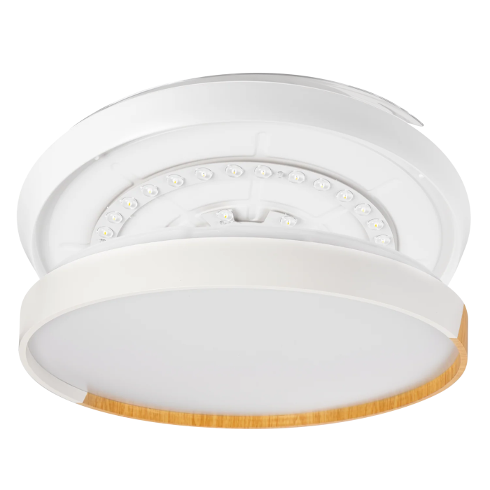 Ventilateur de Plafond LED Blanc/Haya 45W 4400LM CCT, Moteur DC Ultra Silencieux, Fonction Été/Hiver, avec Télécommande et Pales Rétractables 3