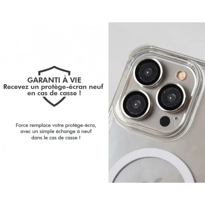 Force Glass FG MG - Protège-objectif transparent pour iPhone, protection discrète contre les rayures