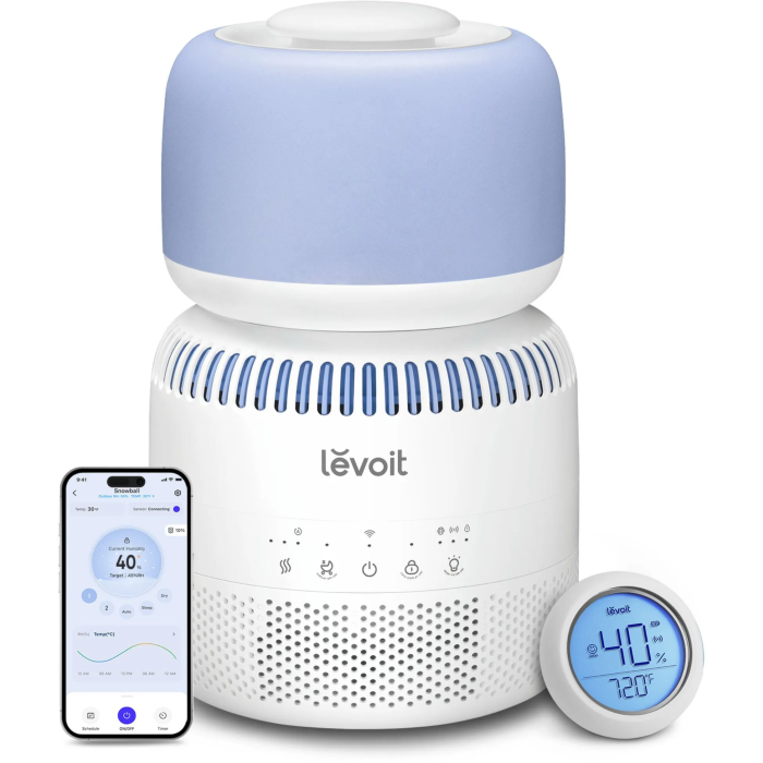 Levoit Baby - Humidificateur intelligent pour bébé 3.8 L 30 h 20 m2, Sécurité enfant, Filtration double, Capteur, Application Vesync, Ultra silencieux <26 dB, Lumière nocturne Levoit Baby - Humidificateur intelligent pour bébé 3.8 L 30 h 20 m2, Sécurité enfant, Filtration double, Capteur, Application Vesync, Ultra silencieux <26 dB, Lumière nocturne