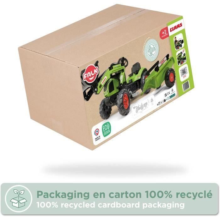 Tractopelle Claas - FALK -Volant directionnel et remorque - Vert - 100% Fabriqué en France - 70% de plastique recyclé - Des 2 ans 5 Tractopelle Claas - FALK -Volant directionnel et remorque - Vert - 100% Fabriqué en France - 70% de plastique recyclé - Des 2 ans 5