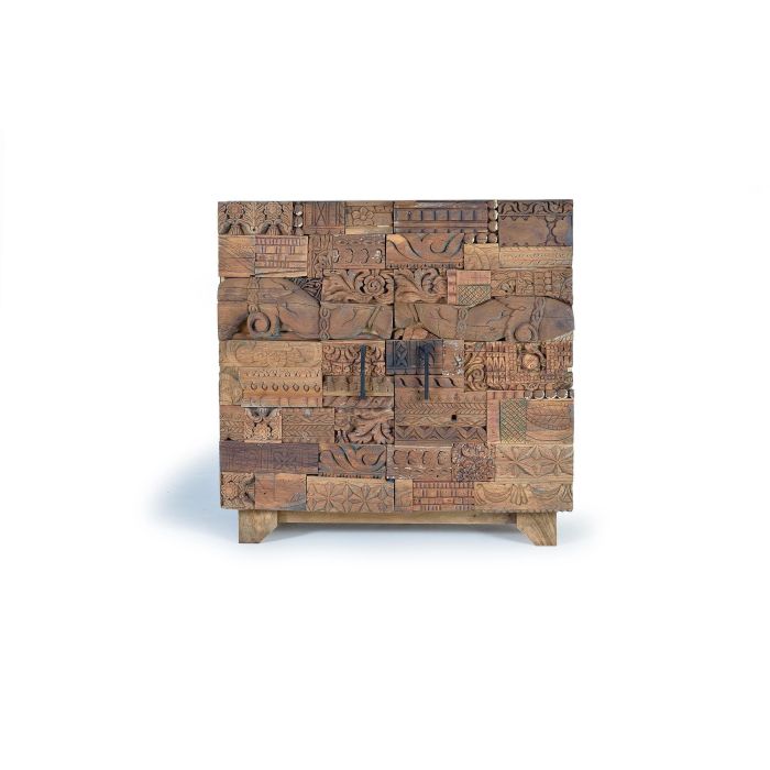 GINER Y COLOMER Buffet en bois de manguier et bois recyclé 2 portes - Dimensions : 90 x 90 x 50 cm, couleur naturel, meuble artisanal 0 GINER Y COLOMER Buffet en bois de manguier et bois recyclé 2 portes - Dimensions : 90 x 90 x 50 cm, couleur naturel, meuble artisanal 0