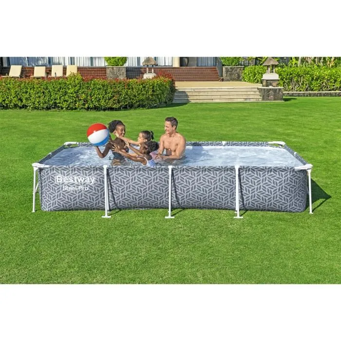 Bestway Piscine Tubulaire Acier Steel Pro 366 x 201 x 66 cm Rectangulaire avec Filtre à Cartouche - Référence BES6941607347454 1
