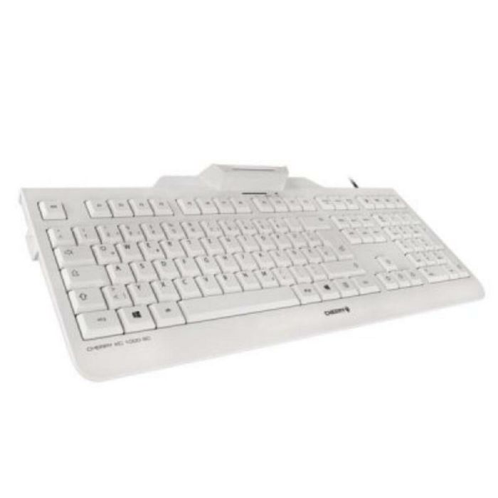 Clavier avec lecteur Cherry JK-A0100ES-0 Blanc Gris Espagnol Qwerty QWERTY 2 Clavier avec lecteur Cherry JK-A0100ES-0 Blanc Gris Espagnol Qwerty QWERTY 2