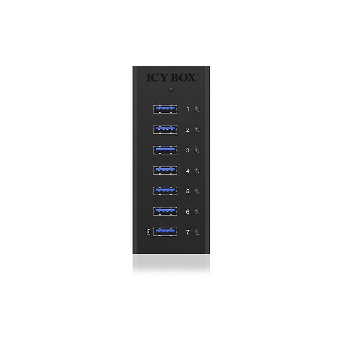 HUB 7Port. Verfügt über 7x USB 3.0 Anschlüsse für Laufwerke ICY BOX 3