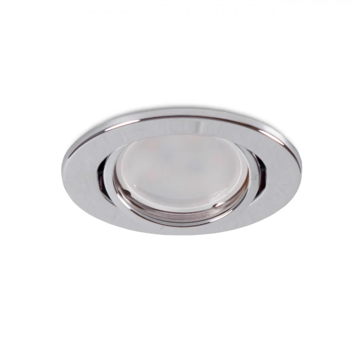 Vepa Aro Foco Downlight Circular Basculante Acero Cromado 90mm 1