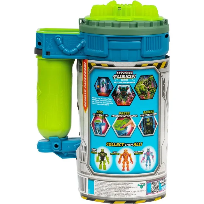 MrBeast Lab - Figurine Mutator Atomic Earth - Panthère Rock - 13 cm - Plus de 20 points d'articulation - Transformation avec liquide - Jouet innovant dès 5 ans